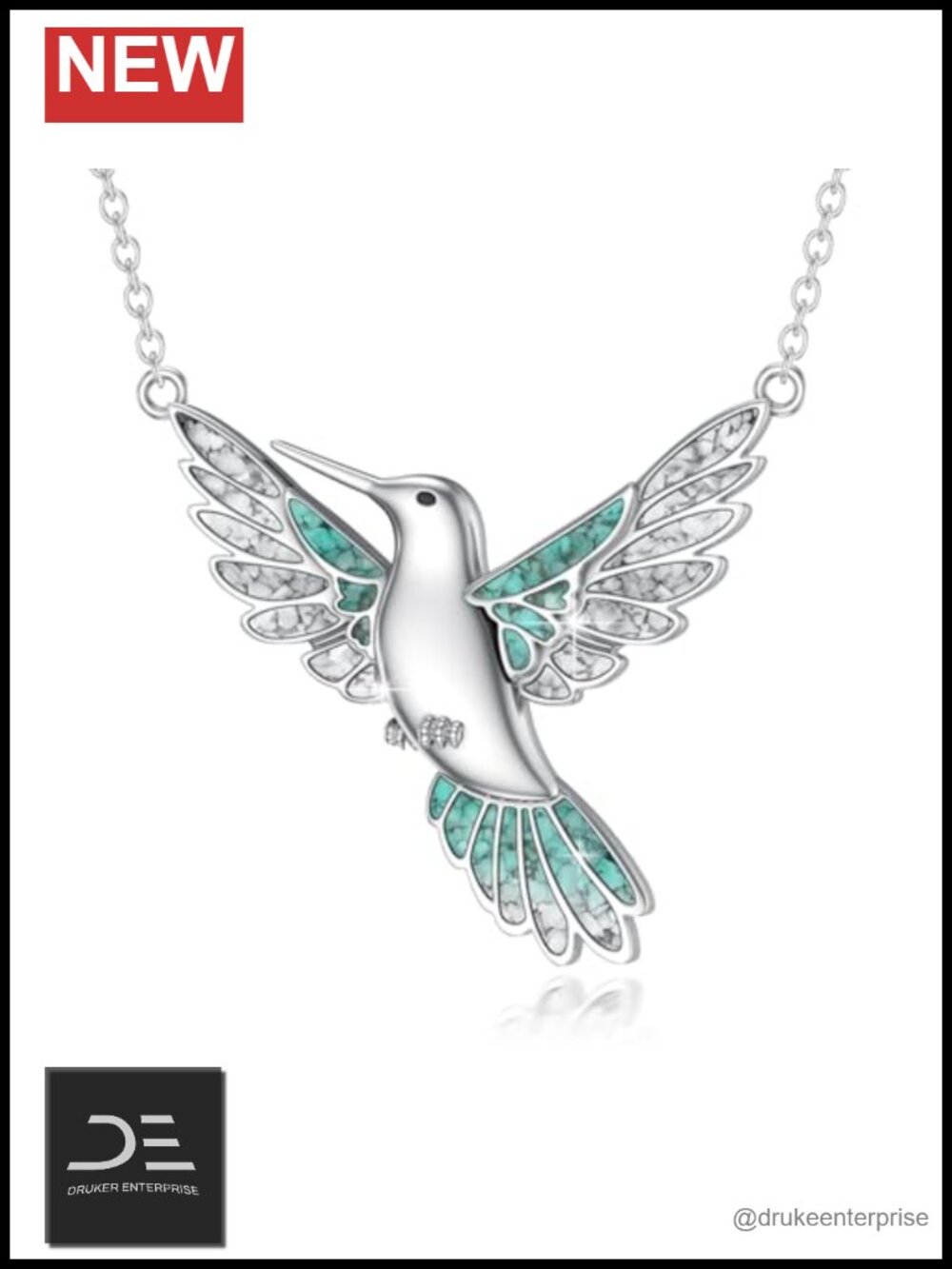 Hummingbird Necklace for Women 925 Sterling Silver Pendant Jewelry